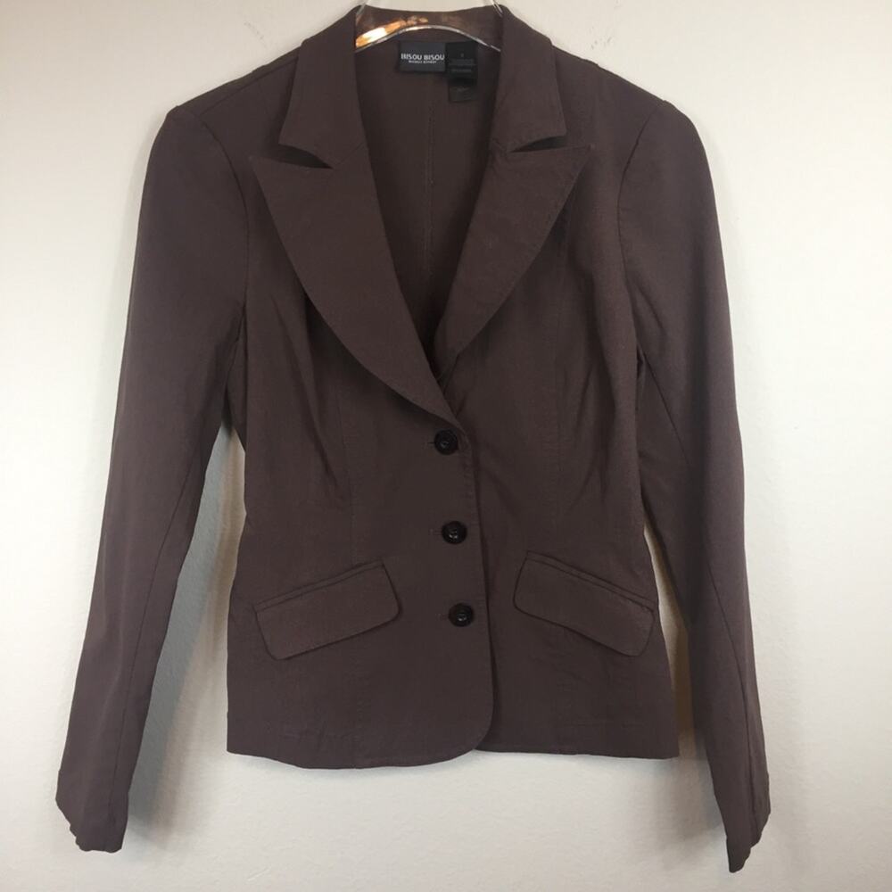 Bisou Bisou | Brown Stretch Blazer | Sz 8